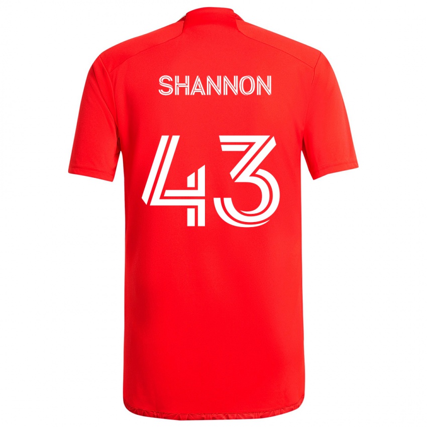 Niño Camiseta Jaylen Shannon #43 Rojo Blanco 1ª Equipación 2024/25 La Camisa Argentina