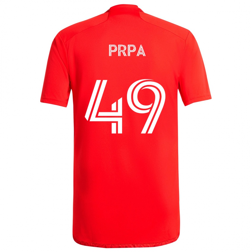 Niño Camiseta Luka Prpa #49 Rojo Blanco 1ª Equipación 2024/25 La Camisa Argentina