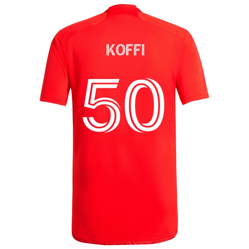 Niño Camiseta Christian Koffi #50 Rojo Blanco 1ª Equipación 2024/25 La Camisa Argentina