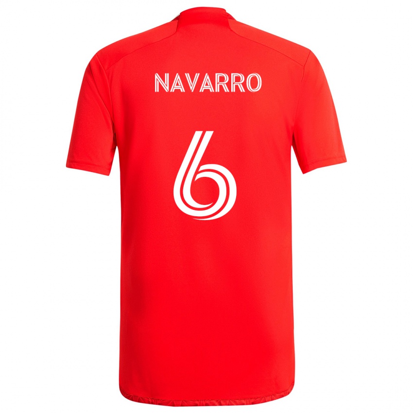 Niño Camiseta Miguel Navarro #6 Rojo Blanco 1ª Equipación 2024/25 La Camisa Argentina