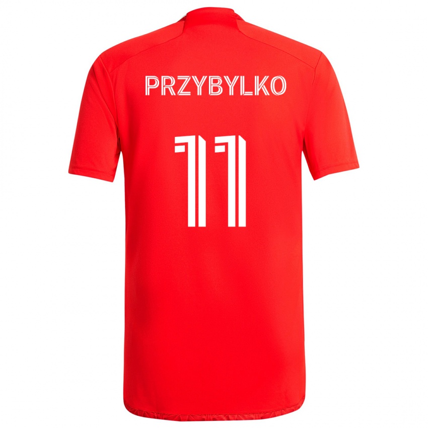 Niño Camiseta Kacper Przybylko #11 Rojo Blanco 1ª Equipación 2024/25 La Camisa Argentina