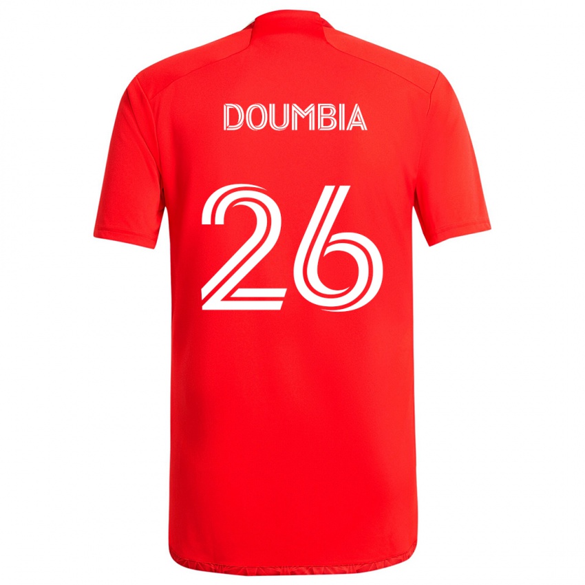 Niño Camiseta Ousmane Doumbia #26 Rojo Blanco 1ª Equipación 2024/25 La Camisa Argentina