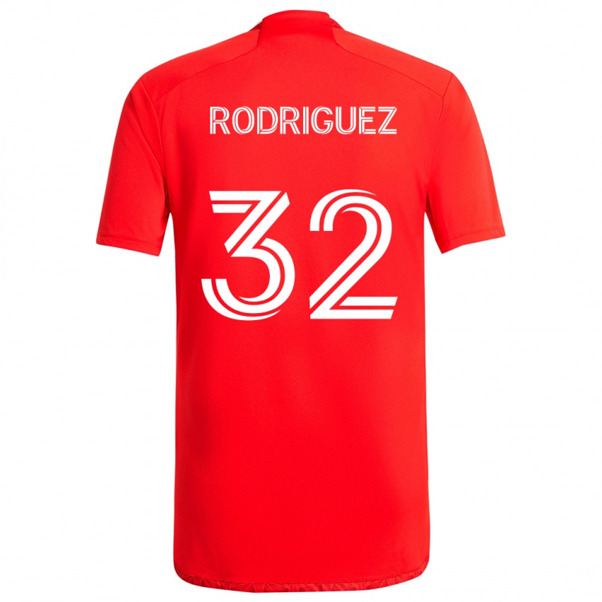 Niño Camiseta Missael Rodríguez #32 Rojo Blanco 1ª Equipación 2024/25 La Camisa Argentina