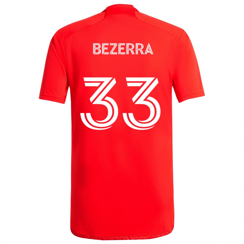 Niño Camiseta Victor Bezerra #33 Rojo Blanco 1ª Equipación 2024/25 La Camisa Argentina