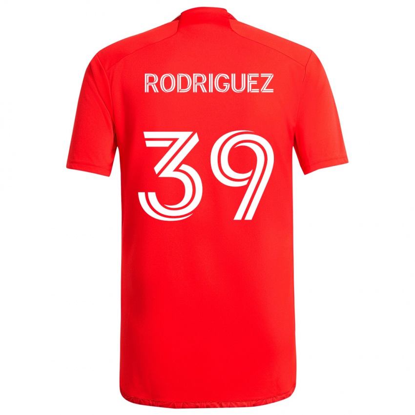 Niño Camiseta Allan Rodriguez #39 Rojo Blanco 1ª Equipación 2024/25 La Camisa Argentina