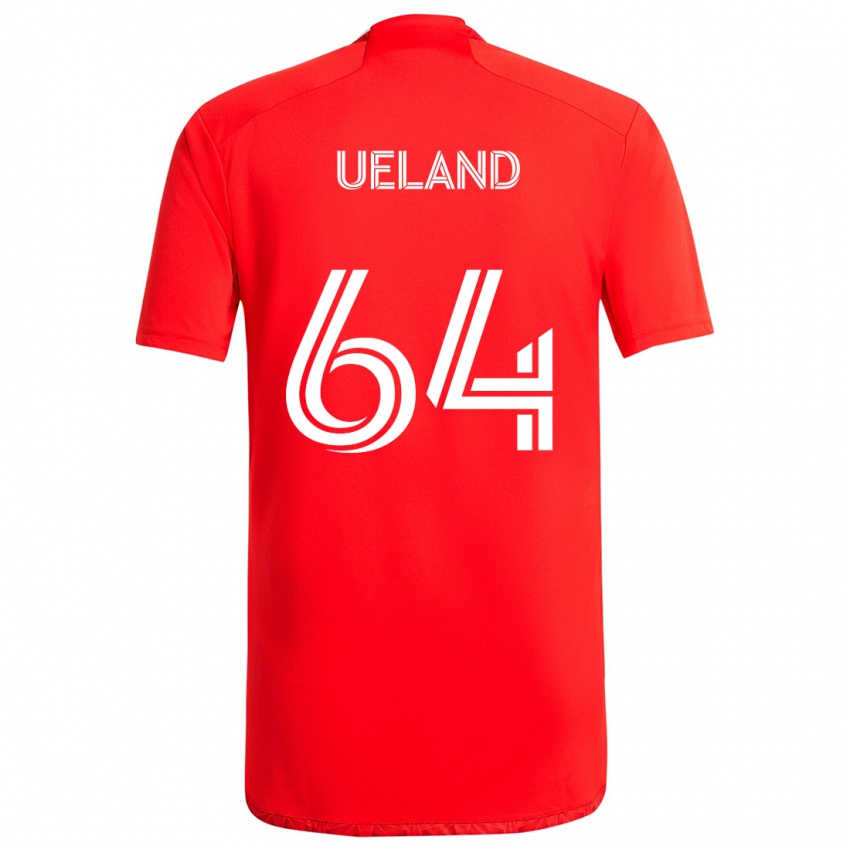 Niño Camiseta Andreas Ueland #64 Rojo Blanco 1ª Equipación 2024/25 La Camisa Argentina