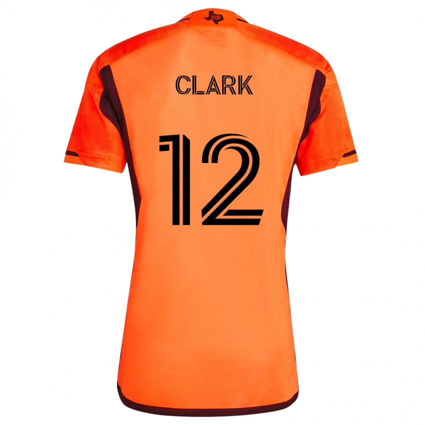 Niño Camiseta Steve Clark #12 Naranja Negro 1ª Equipación 2024/25 La Camisa Argentina