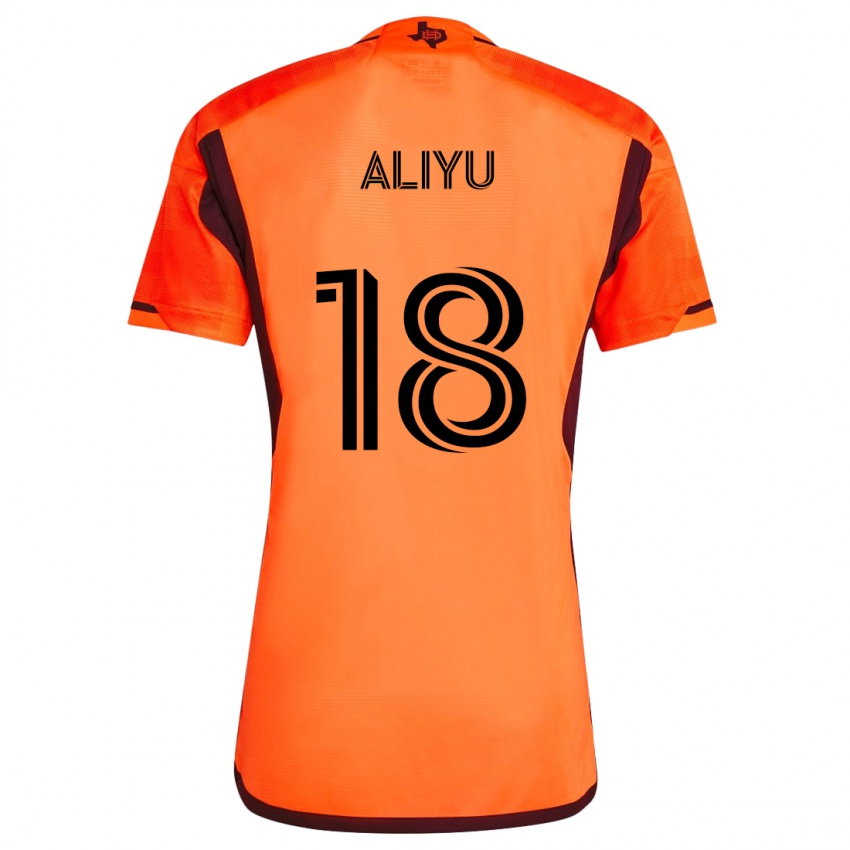 Niño Camiseta Ibrahim Aliyu #18 Naranja Negro 1ª Equipación 2024/25 La Camisa Argentina