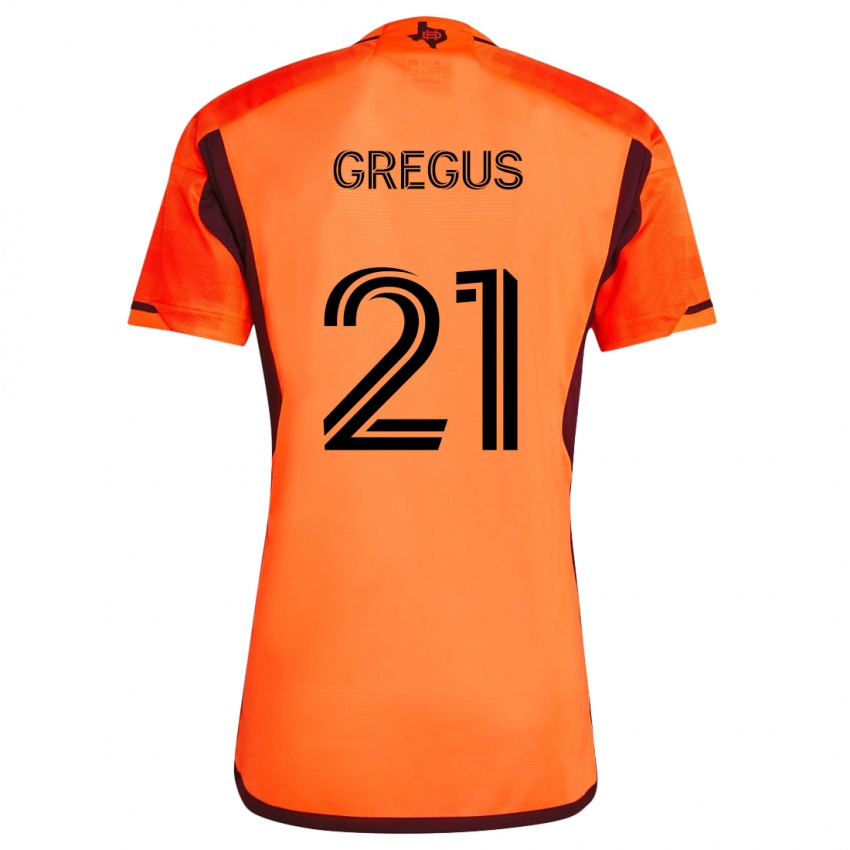 Niño Camiseta Ján Gregus #21 Naranja Negro 1ª Equipación 2024/25 La Camisa Argentina