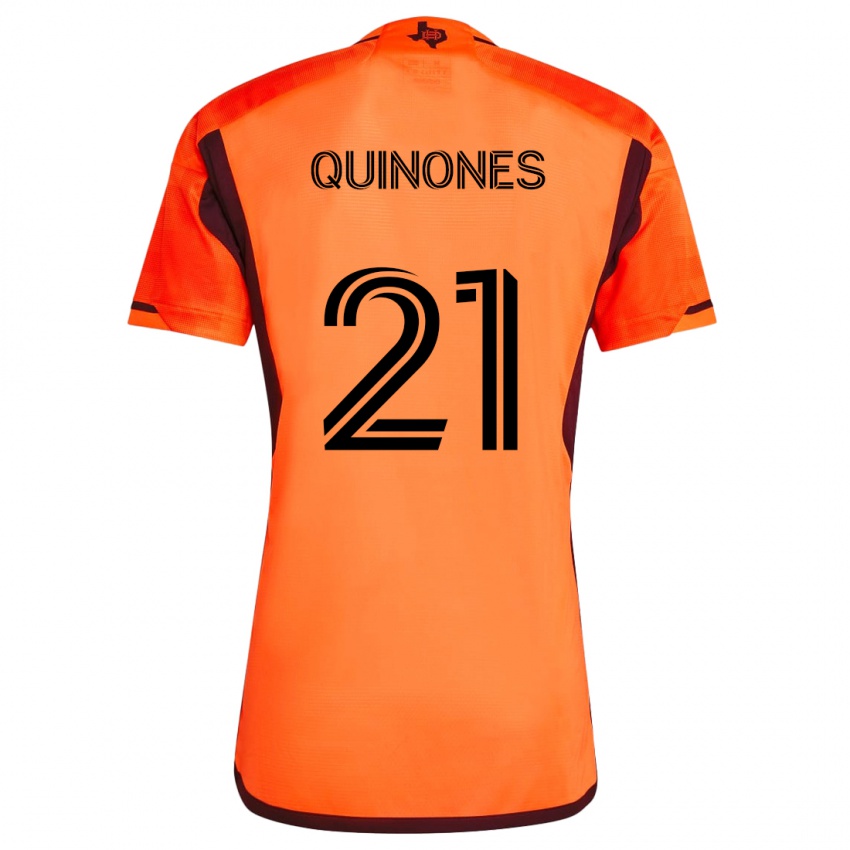 Niño Camiseta Nelson Quiñónes #21 Naranja Negro 1ª Equipación 2024/25 La Camisa Argentina