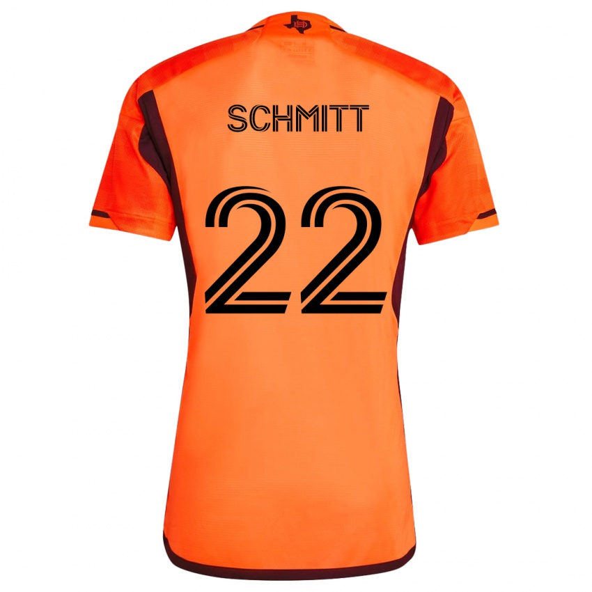 Niño Camiseta Tate Schmitt #22 Naranja Negro 1ª Equipación 2024/25 La Camisa Argentina