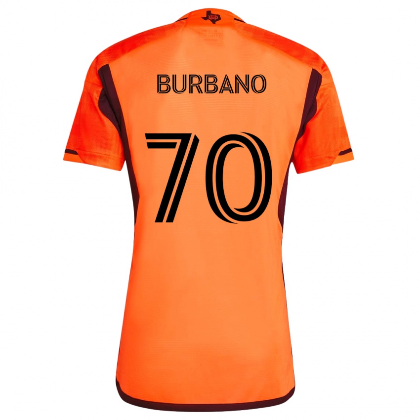 Niño Camiseta Jordy Burbano #70 Naranja Negro 1ª Equipación 2024/25 La Camisa Argentina