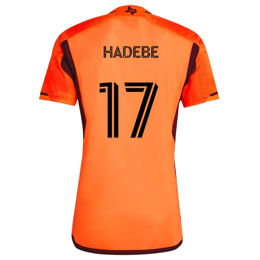 Niño Camiseta Teenage Hadebe #17 Naranja Negro 1ª Equipación 2024/25 La Camisa Argentina