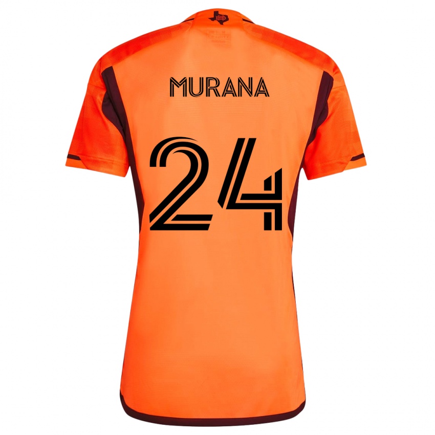 Niño Camiseta Mujeeb Murana #24 Naranja Negro 1ª Equipación 2024/25 La Camisa Argentina