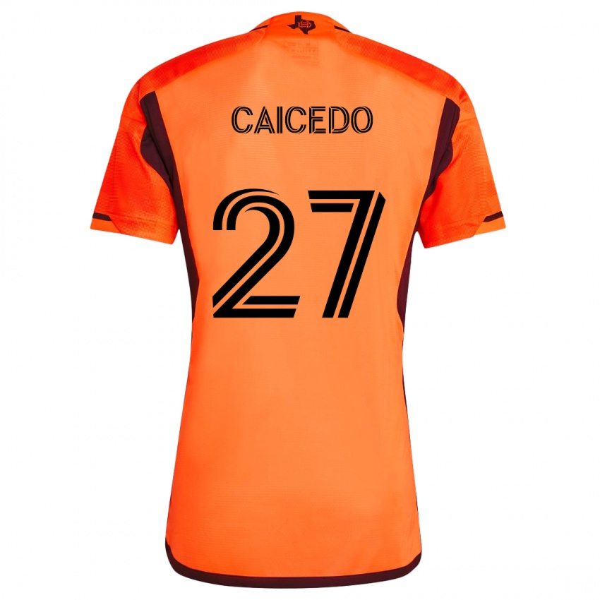 Niño Camiseta Luis Caicedo #27 Naranja Negro 1ª Equipación 2024/25 La Camisa Argentina