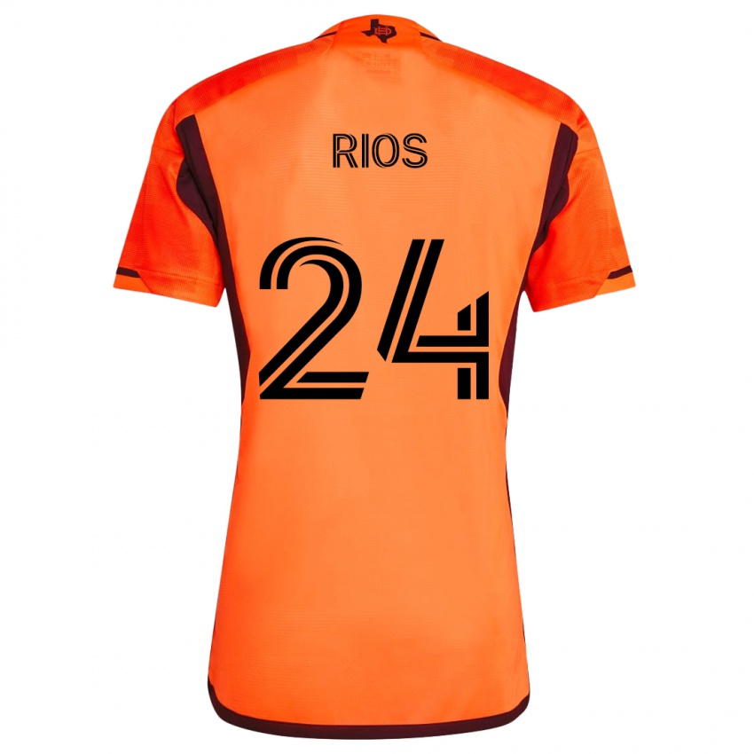 Niño Camiseta Paolo Ríos #24 Naranja Negro 1ª Equipación 2024/25 La Camisa Argentina