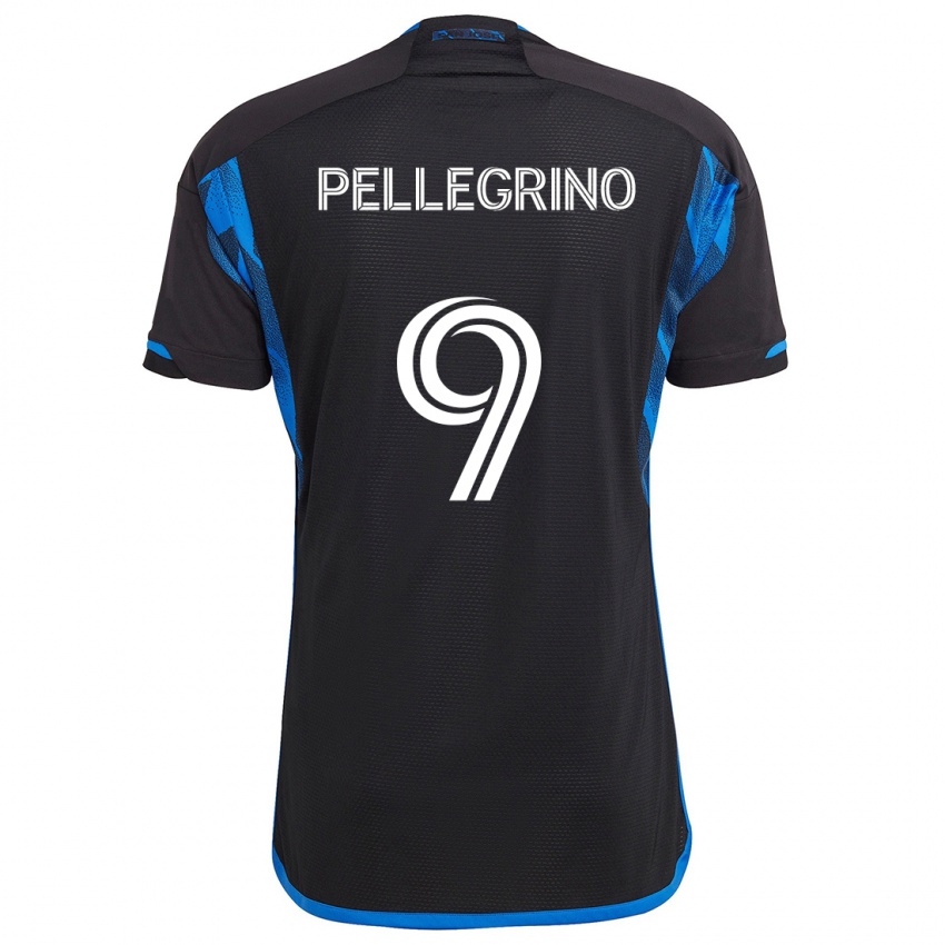 Niño Camiseta Amahl Pellegrino #9 Azul Negro 1ª Equipación 2024/25 La Camisa Argentina