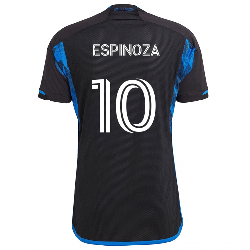 Niño Camiseta Cristian Espinoza #10 Azul Negro 1ª Equipación 2024/25 La Camisa Argentina