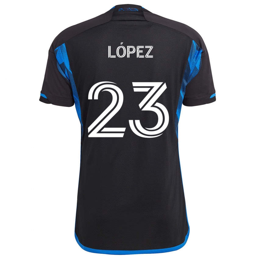 Niño Camiseta Hernán López #23 Azul Negro 1ª Equipación 2024/25 La Camisa Argentina