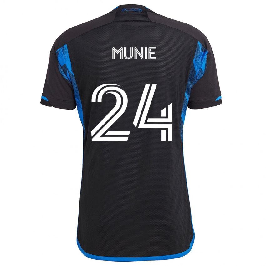 Niño Camiseta Daniel Munie #24 Azul Negro 1ª Equipación 2024/25 La Camisa Argentina