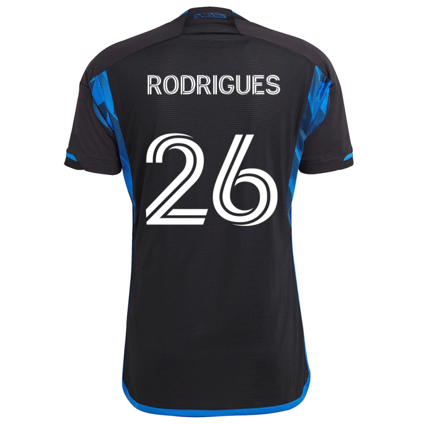 Niño Camiseta Rodrigues #26 Azul Negro 1ª Equipación 2024/25 La Camisa Argentina