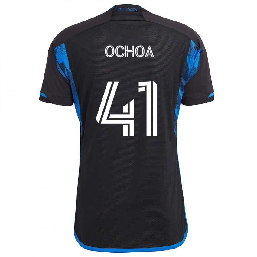 Niño Camiseta Emmanuel Ochoa #41 Azul Negro 1ª Equipación 2024/25 La Camisa Argentina