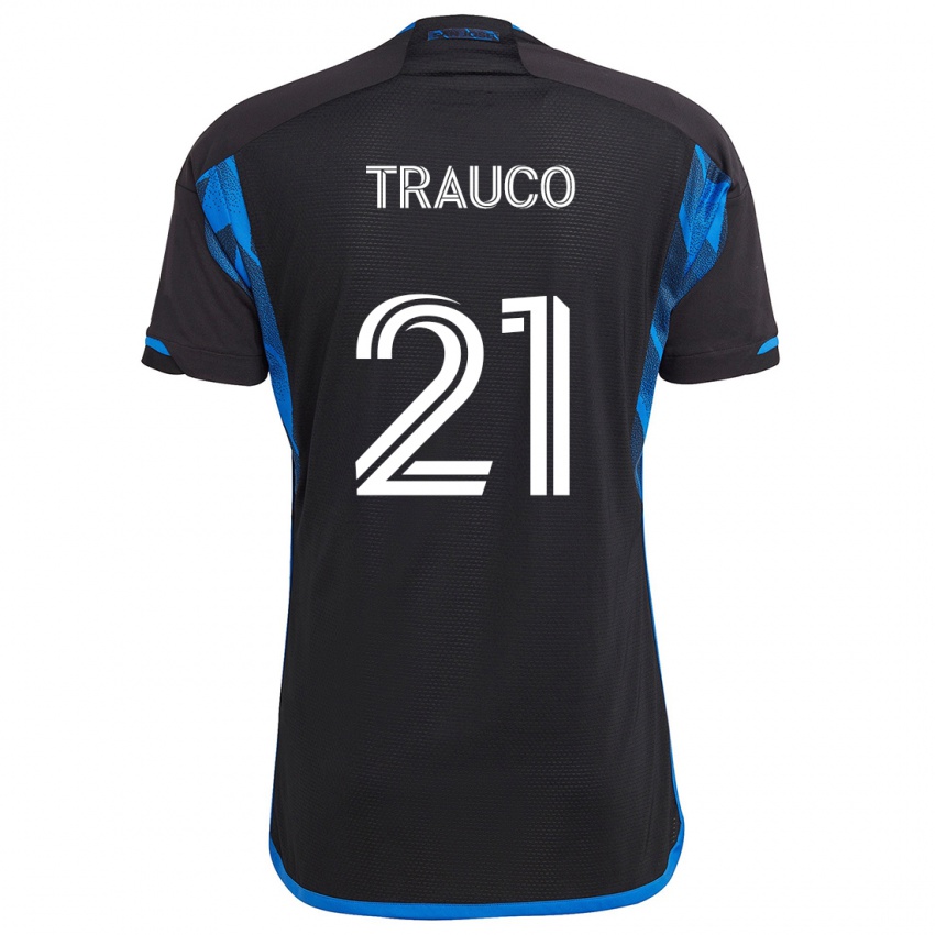 Niño Camiseta Miguel Trauco #21 Azul Negro 1ª Equipación 2024/25 La Camisa Argentina