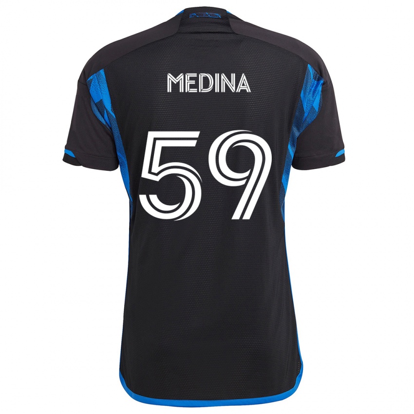 Niño Camiseta Cruz Medina #59 Azul Negro 1ª Equipación 2024/25 La Camisa Argentina