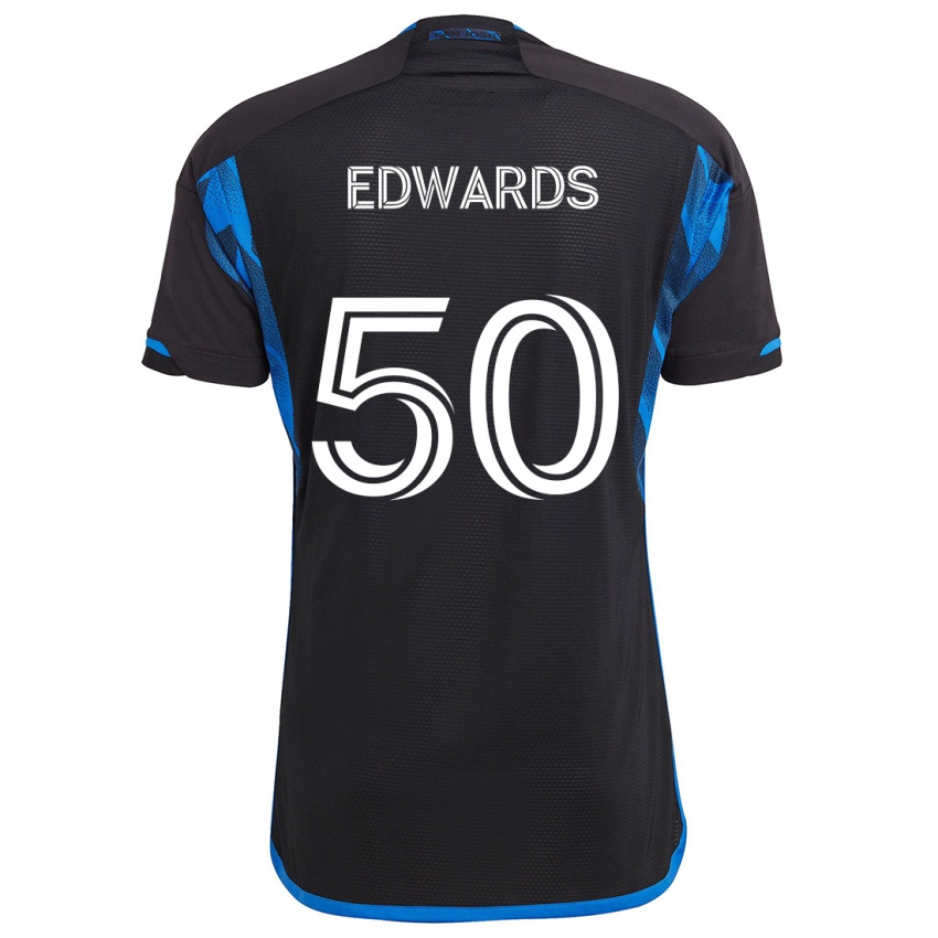 Niño Camiseta Aaron Edwards #50 Azul Negro 1ª Equipación 2024/25 La Camisa Argentina