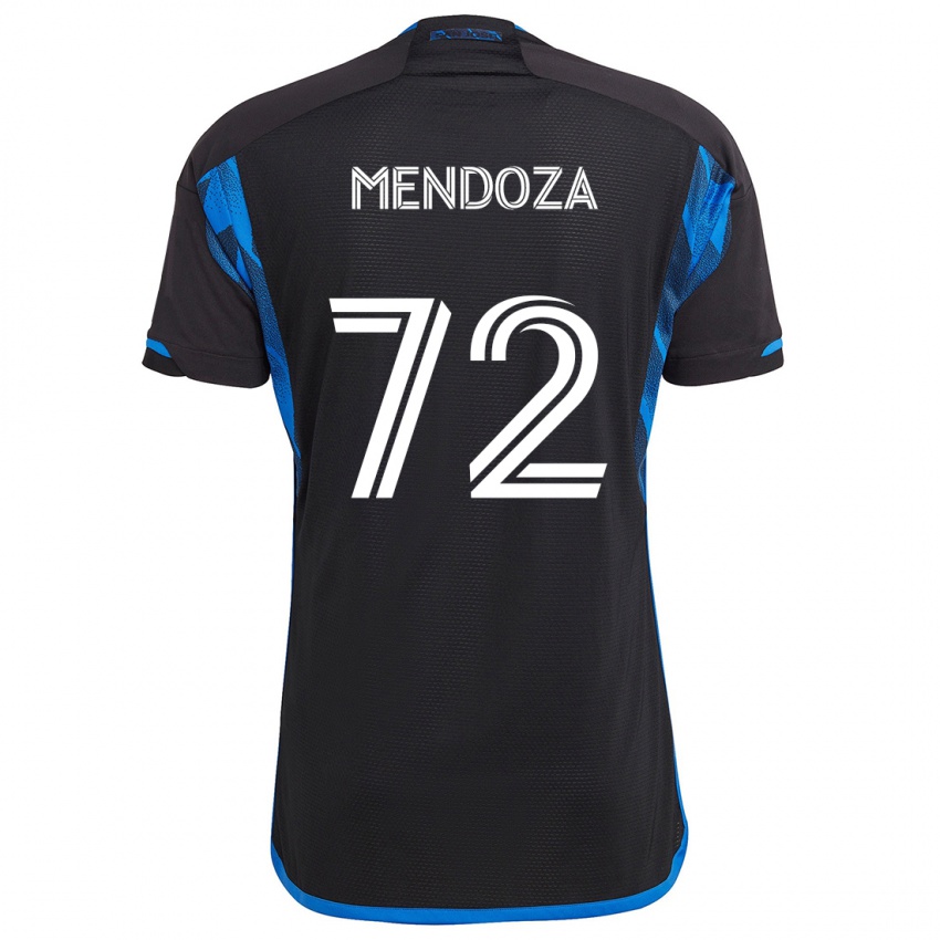 Niño Camiseta Edwyn Mendoza #72 Azul Negro 1ª Equipación 2024/25 La Camisa Argentina