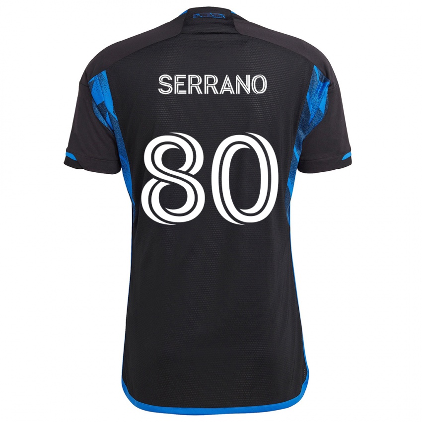 Niño Camiseta David Serrano #80 Azul Negro 1ª Equipación 2024/25 La Camisa Argentina