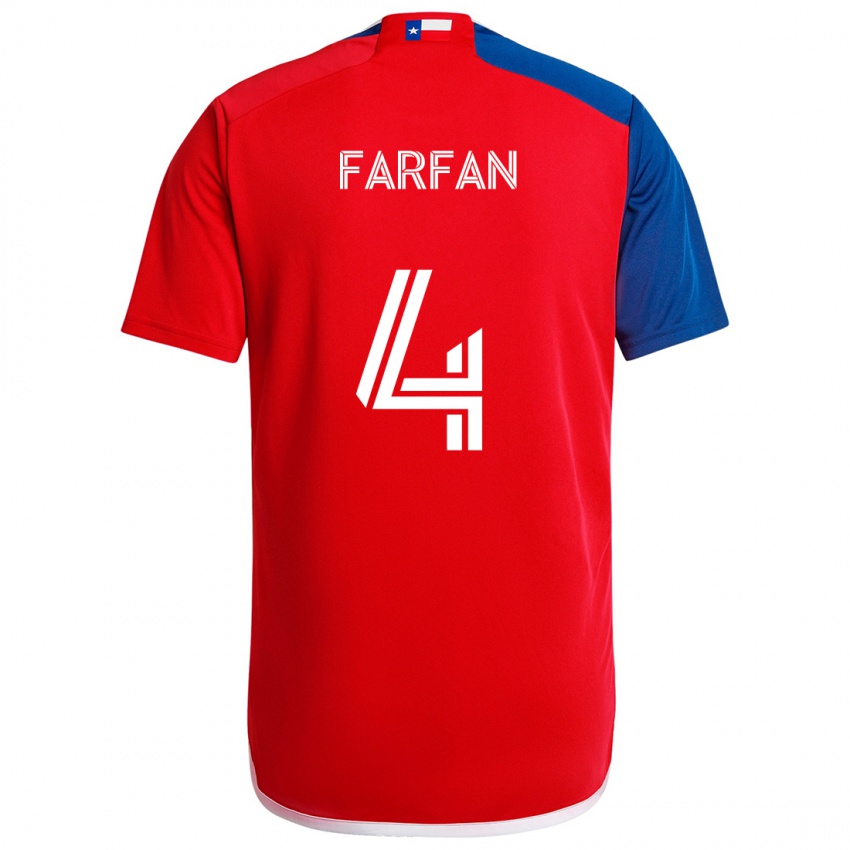 Niño Camiseta Marco Farfán #4 Azul Rojo 1ª Equipación 2024/25 La Camisa Argentina