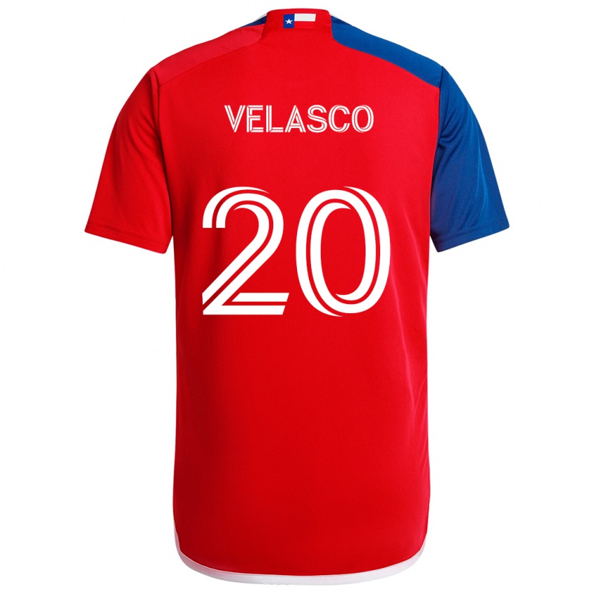 Niño Camiseta Alan Velasco #20 Azul Rojo 1ª Equipación 2024/25 La Camisa Argentina