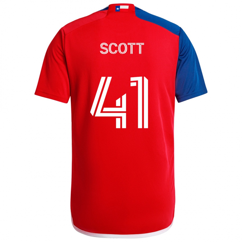 Niño Camiseta Tarik Scott #41 Azul Rojo 1ª Equipación 2024/25 La Camisa Argentina