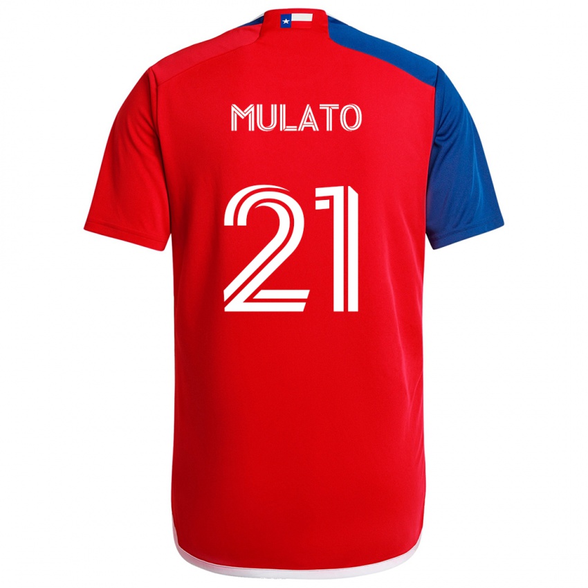 Niño Camiseta José Mulato #21 Azul Rojo 1ª Equipación 2024/25 La Camisa Argentina