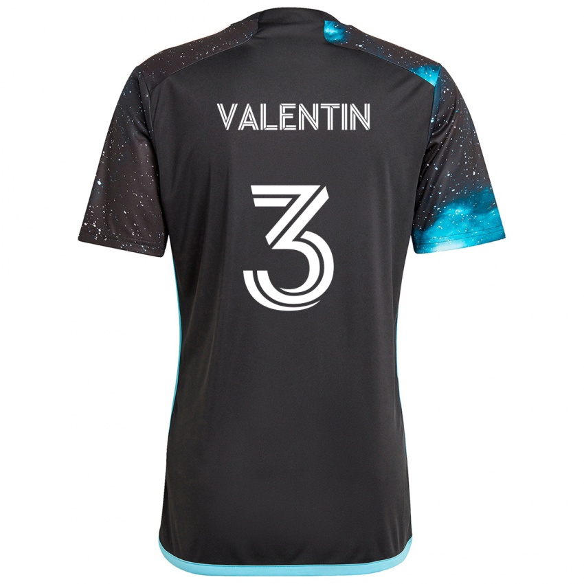 Niño Camiseta Zarek Valentin #3 Azul Negro 1ª Equipación 2024/25 La Camisa Argentina