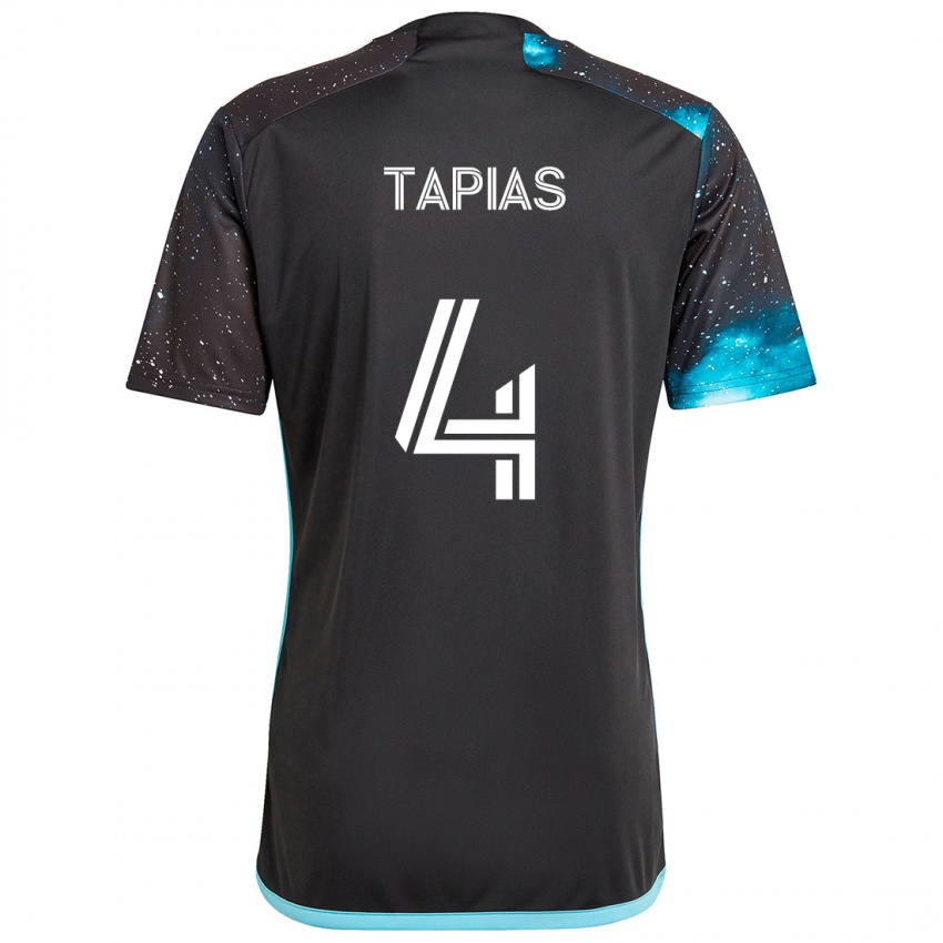 Niño Camiseta Miguel Tapias #4 Azul Negro 1ª Equipación 2024/25 La Camisa Argentina