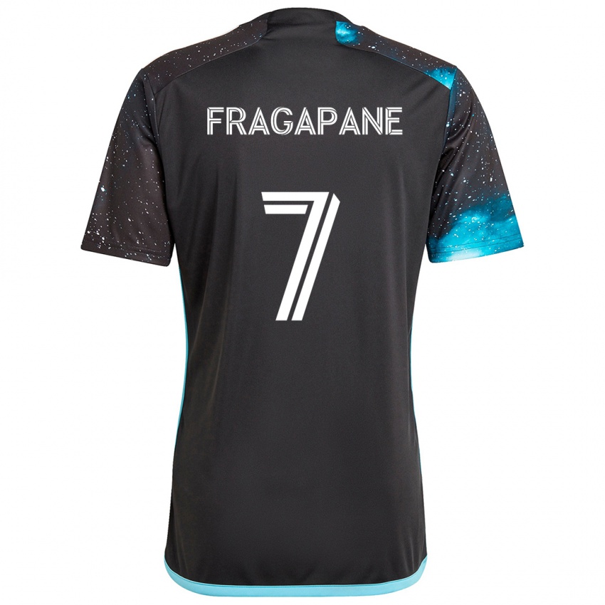 Niño Camiseta Franco Fragapane #7 Azul Negro 1ª Equipación 2024/25 La Camisa Argentina