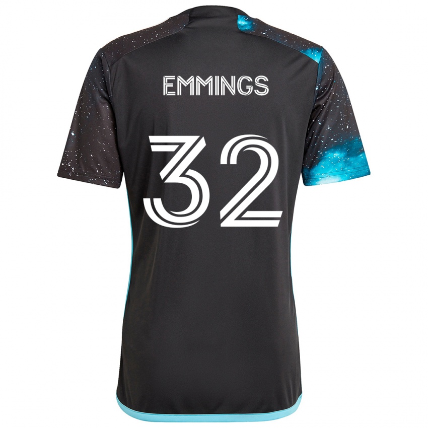 Niño Camiseta Fred Emmings #32 Azul Negro 1ª Equipación 2024/25 La Camisa Argentina