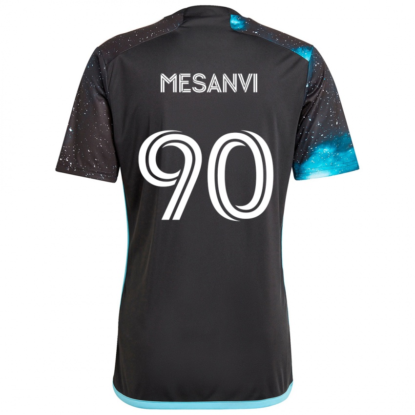 Niño Camiseta Loïc Mesanvi #90 Azul Negro 1ª Equipación 2024/25 La Camisa Argentina