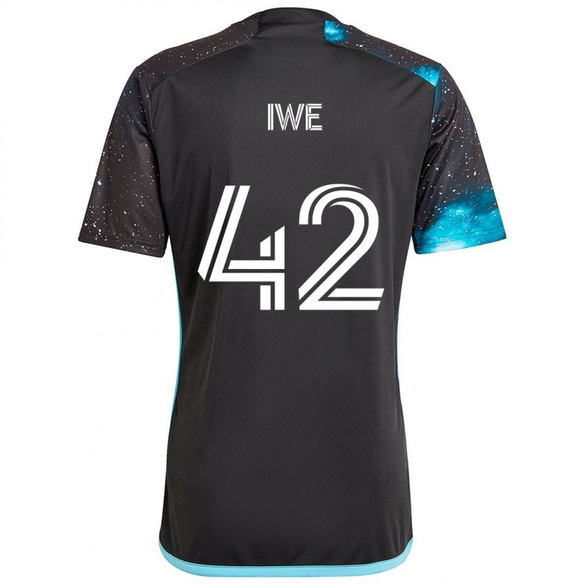 Niño Camiseta Emmanuel Iwe #42 Azul Negro 1ª Equipación 2024/25 La Camisa Argentina