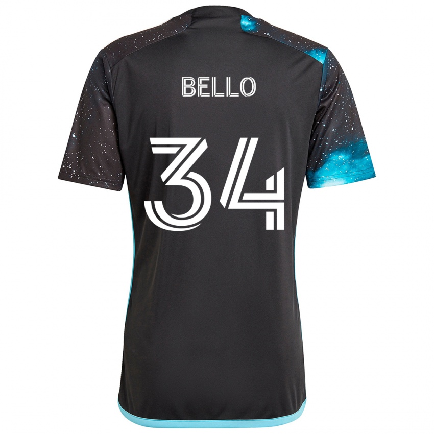 Niño Camiseta Zaydan Bello #34 Azul Negro 1ª Equipación 2024/25 La Camisa Argentina