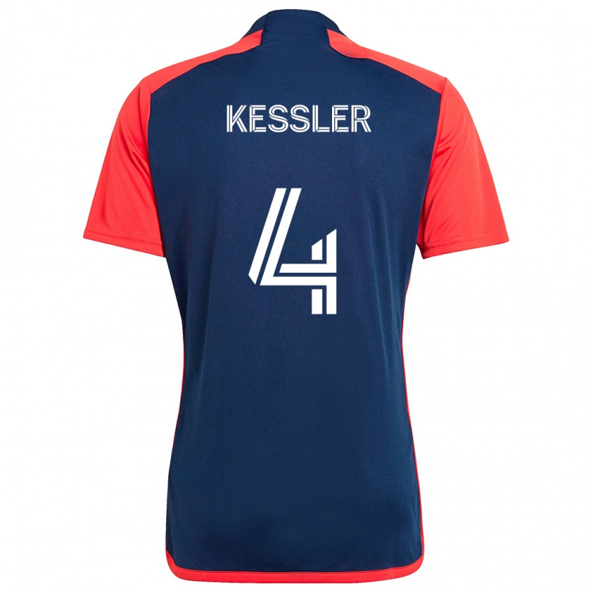 Niño Camiseta Henry Kessler #4 Azul Rojo 1ª Equipación 2024/25 La Camisa Argentina