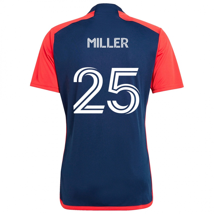 Niño Camiseta Peyton Miller #25 Azul Rojo 1ª Equipación 2024/25 La Camisa Argentina