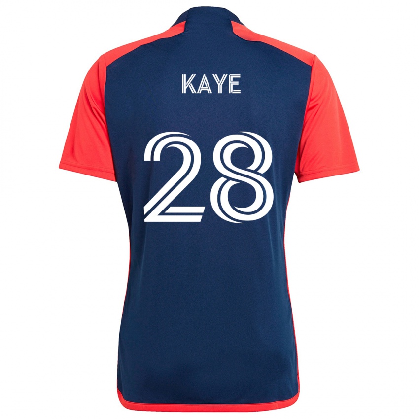 Niño Camiseta Mark-Anthony Kaye #28 Azul Rojo 1ª Equipación 2024/25 La Camisa Argentina