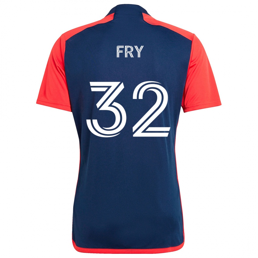 Niño Camiseta Malcolm Fry #32 Azul Rojo 1ª Equipación 2024/25 La Camisa Argentina