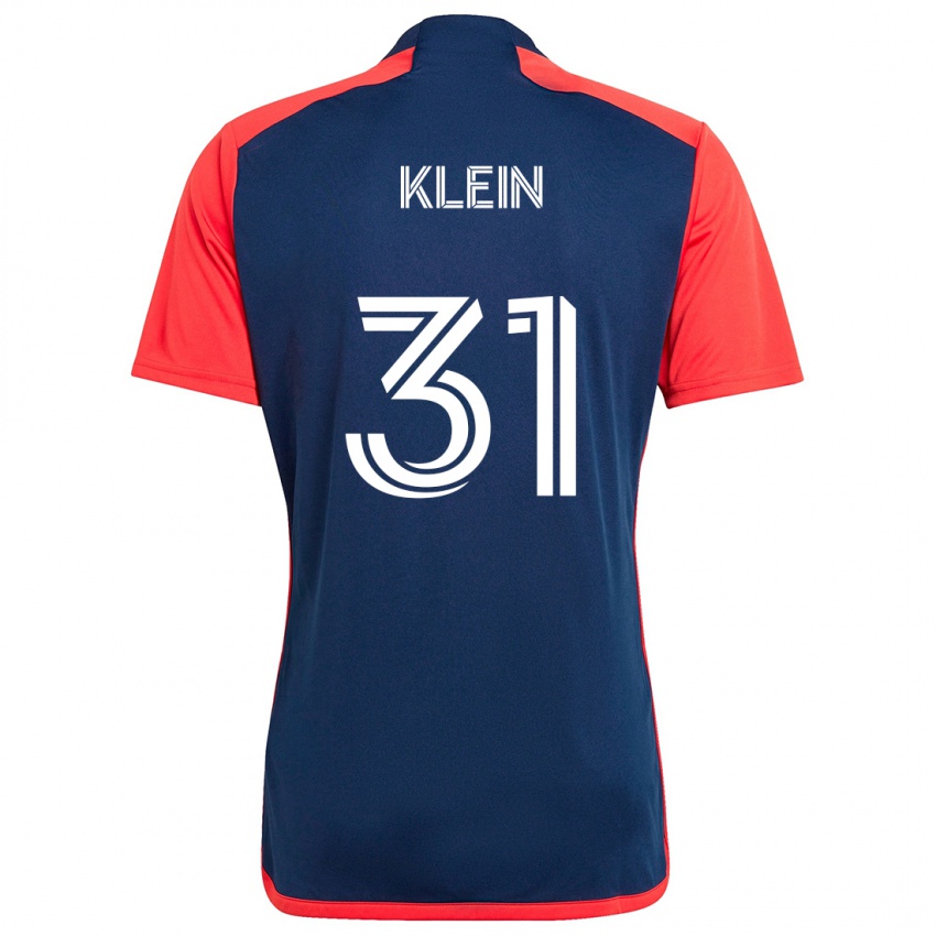 Niño Camiseta Eric Klein #31 Azul Rojo 1ª Equipación 2024/25 La Camisa Argentina