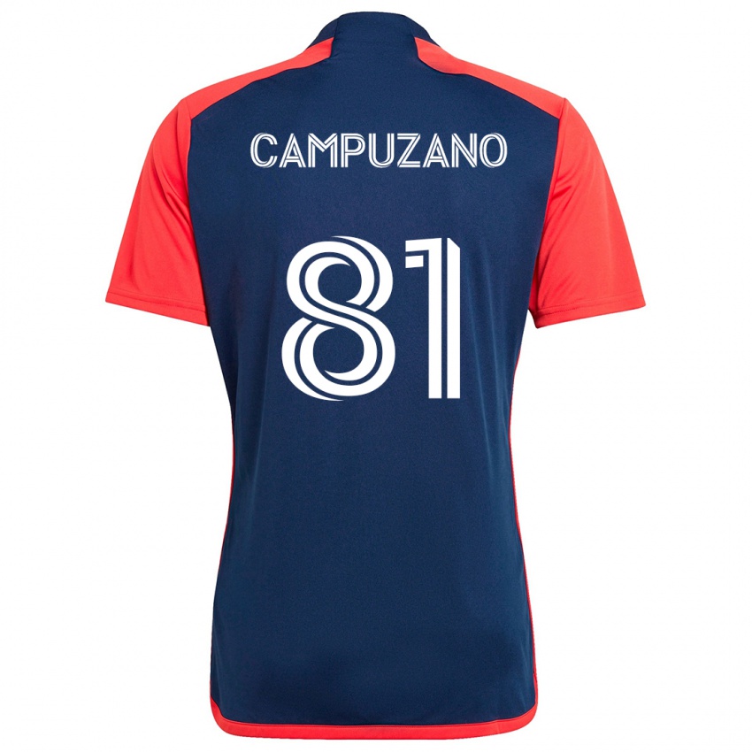 Niño Camiseta Nico Campuzano #81 Azul Rojo 1ª Equipación 2024/25 La Camisa Argentina