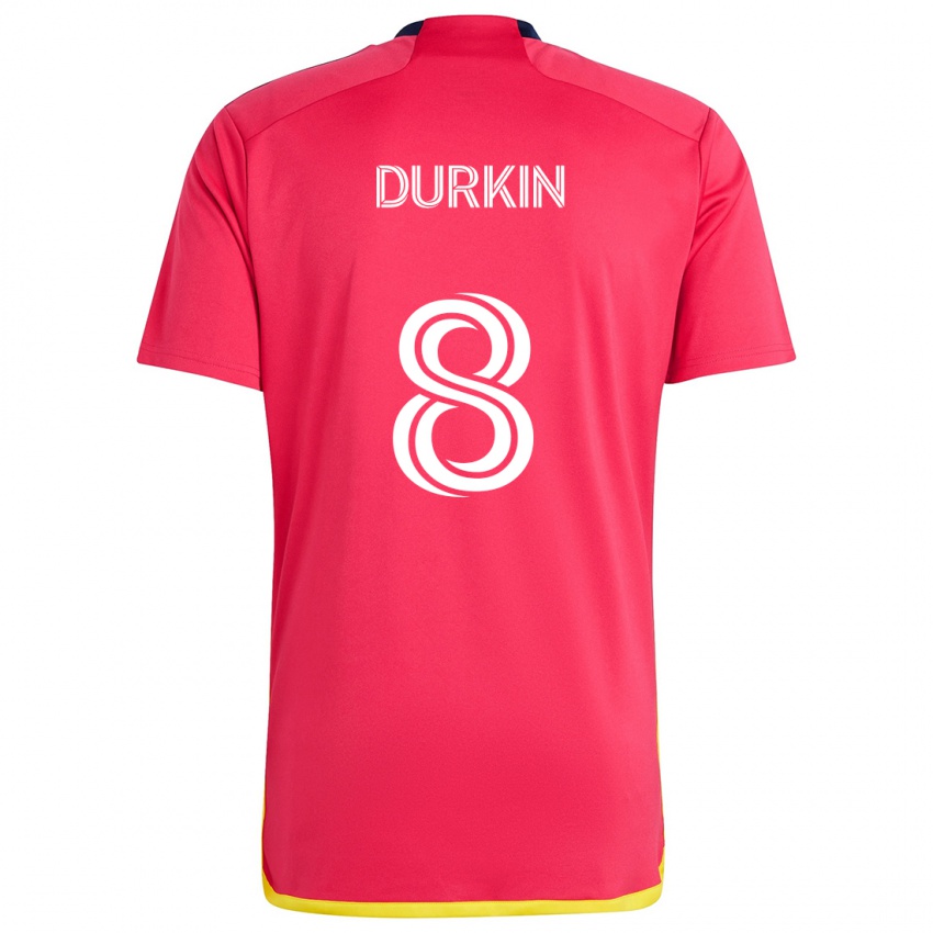 Niño Camiseta Chris Durkin #8 Rojo Azul 1ª Equipación 2024/25 La Camisa Argentina