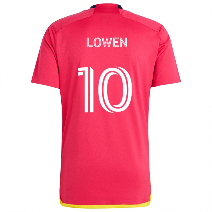 Niño Camiseta Eduard Löwen #10 Rojo Azul 1ª Equipación 2024/25 La Camisa Argentina